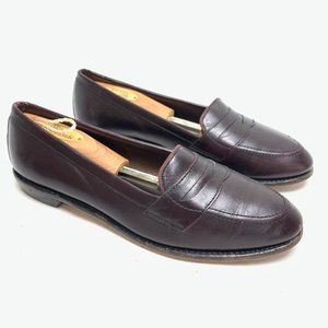 ALLEN EDMONDS Genuine Leather Penny Loafers Flats Dark Red Wine Shoes sz 8 B